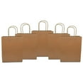 thumbnail image 2 of 8x4x10" - 25 Pcs Brown Kraft Paper Bags with Handles, Birthday Parties, Restaurant takeouts, Shopping, Merchandise, Party, Retail, Gift Bags (25), 2 of 7