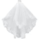 thumbnail image 1 of Velo de novia blanco de dos capas con borde de encaje floral, velo de malla con peine metálico, velo de tul suave hasta la punta de los dedos, 1 of 5