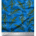 thumbnail image 1 of Soimoi Japan Crepe Satin Fabric Artistic Leaves Decor Fabric Printed Yard 42 Inch Wide, 1 of 3