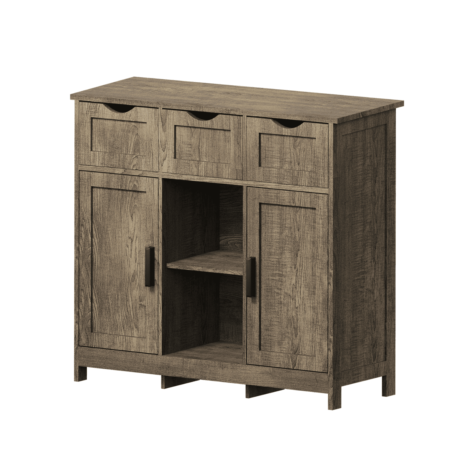 Homy Casa Storage Cabinet with 2 Doors and 3 Drawers, Adjustable Shelves, Sideboard for Kitchen, Entryway