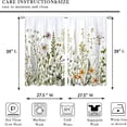 thumbnail image 4 of Spring Wildflower Kitchen Curtain 27.5W X 39L Inch 2 Panels Green Leaves Small Short Cafe Tier Window Treatment Drapes Summer Spring Plant Floral Botanical Country Flower Bathroom Home Decor, 4 of 6