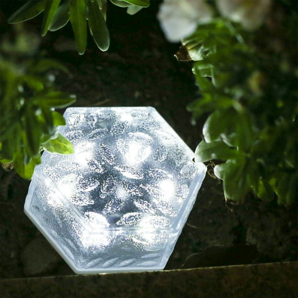 Summer Savings Kcavykas Solar Garden Lights Outdoor Decorative Hexagonal Ice Tile Buried Ornaments Solar Garden Lights Imitation Glass Floor Tile Lights Ambient Lights White Light