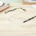 thumbnail image 4 of 3 Pairs of Rectangular Reading Glasses 1.50 Half Rimless Clear Frame Zebra Print Spring Hinge Readers +1.50 strength, 4 of 6