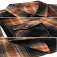 thumbnail image 4 of Camisas Para Hombre Manga Larga De AlgodóN Blusa de manga larga con solapa y hebilla de lino a rayas informal para hombre (H, 3XL), 4 of 7