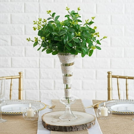 Tall Artificial Flowers Efavormart 2 Pack | 18'' Tall Dark Green Artificial Eucalyptus Sprays For Wedding Arch Gazebo Home Decoration ()
