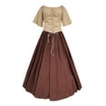 thumbnail image 5 of ZQUUVOU Gothic Dress for Women With Corset, Flare Sleeve, Vintage Long Under Dress C-Beige, 5 of 5