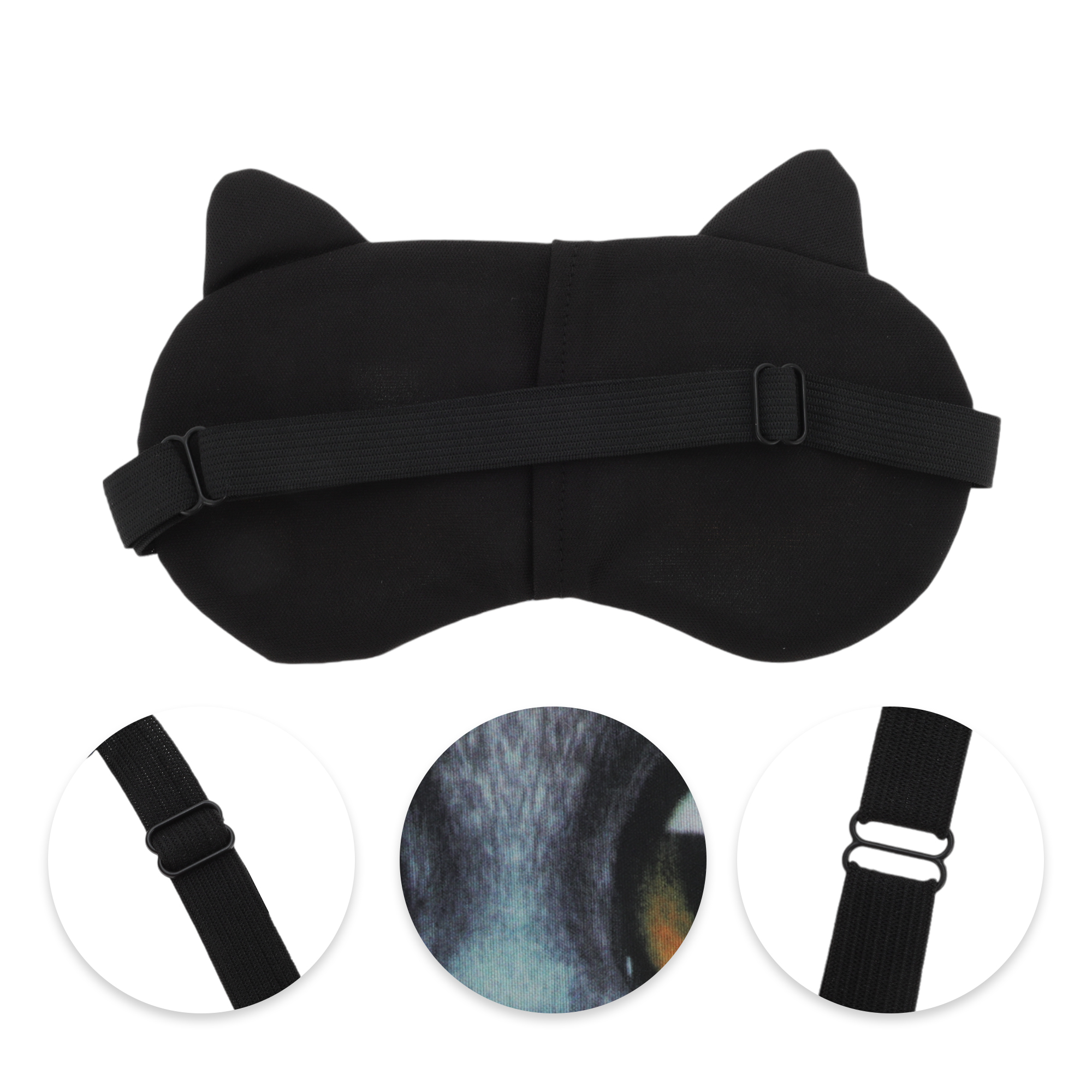 Unique Bargains 1pc Portable Cat Sleep Mask for Hotel Dark Gray