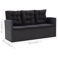 thumbnail image 4 of vidaXL 6 Piece Garden Lounge Set with Cushions Poly Rattan Black, 4 of 5