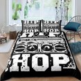 thumbnail image 1 of Housse de Couette Rock Musique Très Grand Ensemble de Literie Jazz Musique pour Adolescents Housse de Couette Graffiti Hip Hop Notes de Musique Polyester, 1 of 7