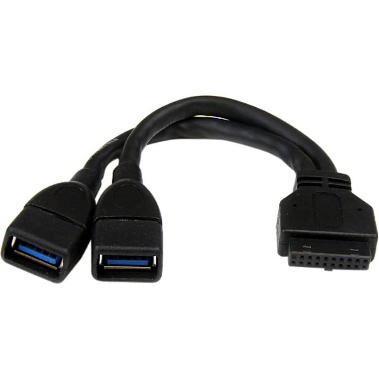 StarTech USB3SMBADAP6 StarTech.com 2 Port Internal USB 3.0 Motherboard Header Adapter Cable - USB for Card Reader, Hard Drive, Motherboard - 6&quot; - 1 Pack - 2 x Type A Female USB - 1 x IDC Female - image 2 of 4