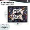 thumbnail image 4 of Stupell Industries Contemporary Joystick Journeys with Paint Splatter Black Floating Frame Canvas Art, 31 x 25, by Lazar Studio, 4 of 8