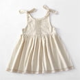 thumbnail image 4 of Toddler Girl Sleeveless Dress Cotton Summer Sundress Baby Casual Playwear Cute A-Line Dresses Beige 0-1 Years, 4 of 6