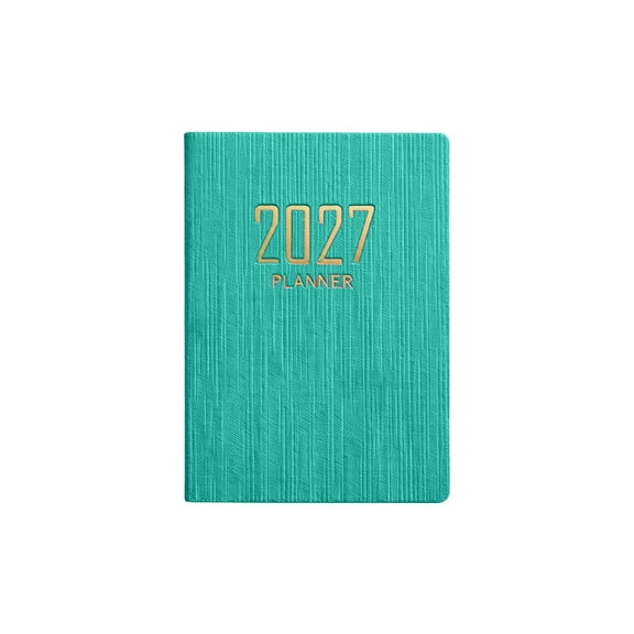 2027 Pocket Planner Mini Weekly Planner 3x4 Inch Vertical Striped Leather, Pocket Notepad Daily Schedule Calendar for Office Home Study Work Goals