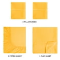 thumbnail image 3 of MALLONI HOME California King Sheet Sets - Cotton Rich Bedding Sets, 4 Piece Deep Pocket Bed Sheets Sets - Ultra Soft, Wrinkle Resistant, Quick Dry, Easy Care California King Sheets - Mustard Yellow, 3 of 6