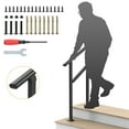 thumbnail image 3 of Dovov Handrail for Outdoor Steps, 2-3 Steps Outdoor Stair Railing Wrought Iron Hand Rails Indoor Outdoor Staircase Handrails for Concrete Steps or Wooden Stairs, 3 of 9
