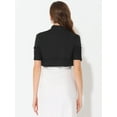 thumbnail image 3 of DARING DIVA Women's Ruched Short Sleeve Shrugs Bolero Cropped Cardigan XL Black, 3 of 6