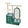 thumbnail image 1 of Jewelry Storage Box Necklace Holder Bathroom Desktop Beauty Definition Mirror Makeup Organizer Waterproof Rack High Definition Mirror Green, 1 of 9
