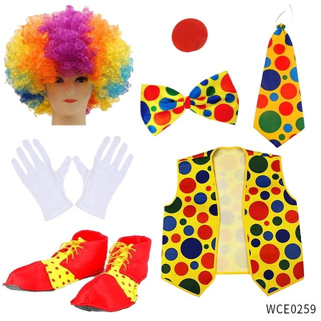 Disfraz de payaso de Halloween para adultos, traje de actuación, traje de payaso, traje de peluca de cosplay