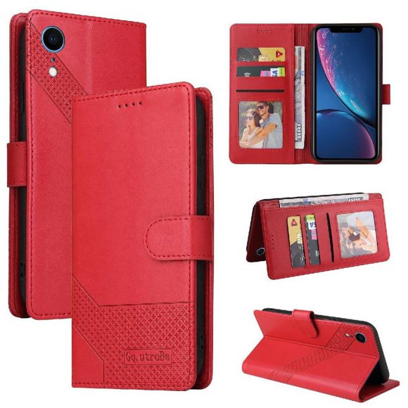 Flip Case for iphone Xr Three Card Slots Kickstand Premium Leather