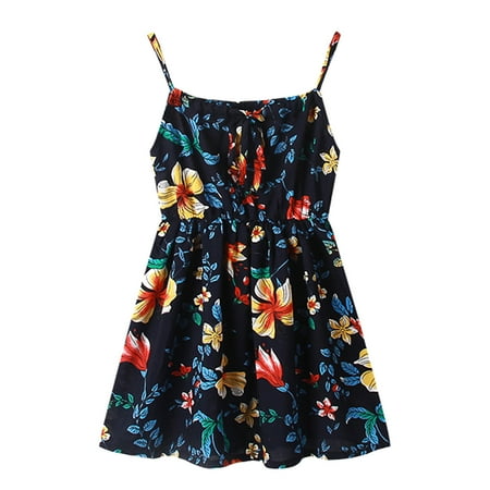 

TAIAOJING Toddler Baby Girl Dress Kids Floral Bohemian Sunflowers Sleeveless Beach Straps Dress Princess Clothes Girls Outfits 7-8 Years