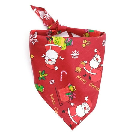 Raypadula 1Pc Christmas Pet Dog Cat Puppy Bandana Cotton Adjustable Pet Bandana Scarf Collar Cat Dog Fashion Magic