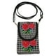 thumbnail image 1 of EeaseMX Bolso bandolera de lona bordado, bolso bandolera para teléfono móvil, bolso bandolera de moda, bolso de hombro vintage para mujer y niña (flor rosa), 1 of 7