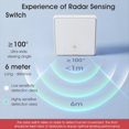 thumbnail image 3 of Tuya ZigBee 3.0 Smart Light Switch with 6M Radar Human Motion Detection Alarm Sensor No/Need Neutral Wire Switch Black,1 * Switch Panel,Black, 3 of 6