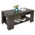 thumbnail image 4 of SuperDeal 38.6" Lift Top Coffee Table W/Extra Shift Rectangular MDF & Iron, Brown, 4 of 9