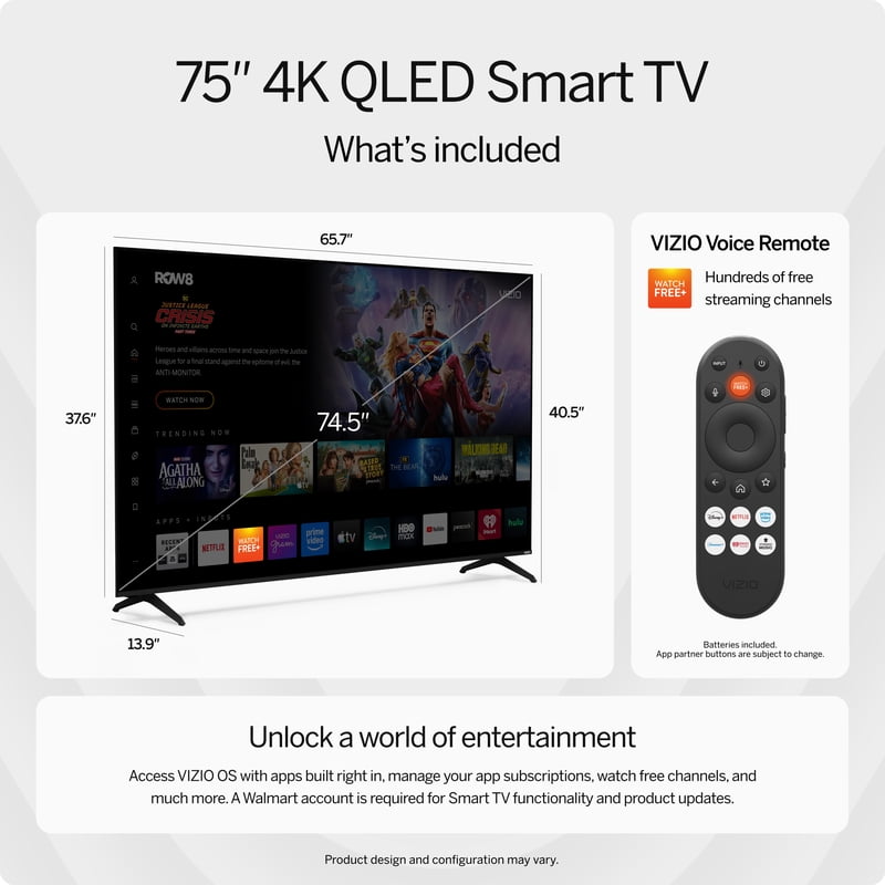 VIZIO 75" Class Quantum 4K QLED HDR Smart TV (VQD75R-10) feature detail