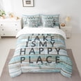 thumbnail image 2 of 7Pcs Lake House Comforter Set Twin Size, Lake Theme Bed in a Bag with Flat Sheet and Fitted Sheet and Adults, Vintage Old Barn Door Bedding Set with Pillowcases & Throw Pillow Covers, 2 of 5