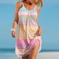 thumbnail image 1 of Cameland Mode Femmes Été Sans Manches Aguichant Décontracté Imprimé Dos Nu Mini Robe Beige P, 1 of 5