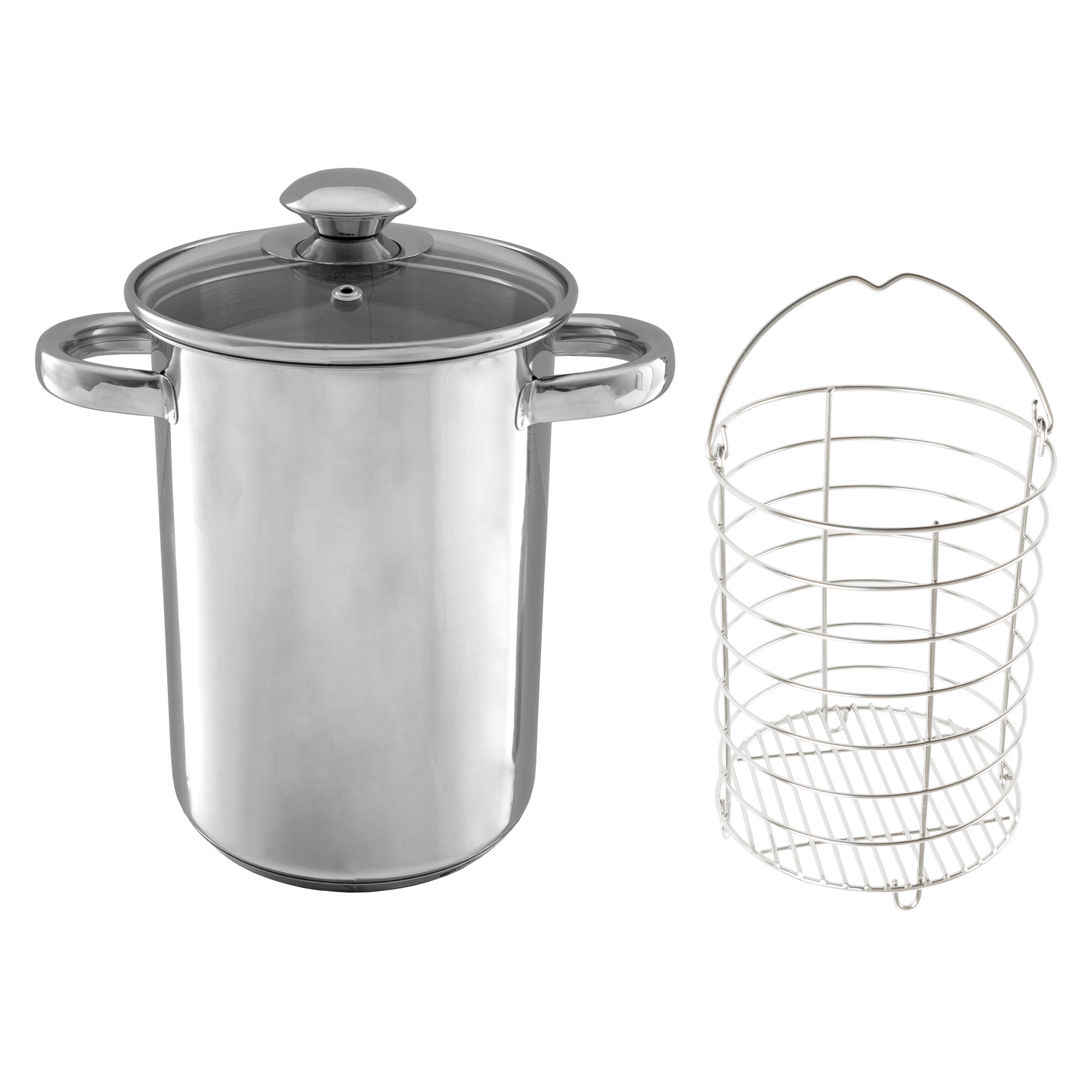 Stainless Steel Asparagus Pot with Basket Small Body Large Capacity Plus  High Small Soup Pot Fryer High Deep Pot 16cm.