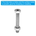 thumbnail image 5 of Uxcell M6x40mm Hollow External Hexagon Screw Cylindrical Lamp Threading Screws Through Hole Bolt with Nut 2 Set, 5 of 6