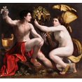 thumbnail image 2 of Dossi, Dosso 21x20 Gold Ornate Wood Framed with Double Matting Museum Art Print Titled - Allegory of Fortune, 2 of 4