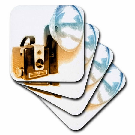 

Picture of a Vintage 1950s camera with bulb flash set of 8 Coasters - Soft cst-20729-2