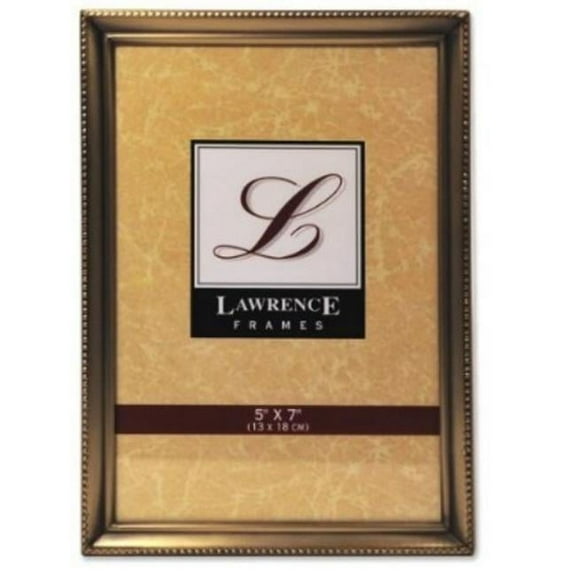 Antique Brass 5x7 Picture Frame - Bead Border Design
