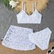 thumbnail image 1 of Traje de baño de 2 piezas para mujer, traje de baño bikini dividido con estampado floral pequeño para niñas de talla mediana a grande, top con camisola, falda y traje de baño de tres piezas, conjunto, 1 of 5