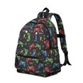 thumbnail image 2 of Game Controller Black Pattern Backpack for School, Cute School Bag with Adjustable Shoulder Straps and Padded Back, 13.4"x11"x4.7", 2 of 5