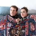 thumbnail image 3 of New England Plush Football Blanket, Football Style Travel Blanket Gifts for Men Women Boys Kids, Football Lovers Gifts, Blue Football Throw Blanket 60" X 50", 3 of 6