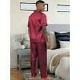 thumbnail image 6 of Silk Satin Pajama Sets for Men Short Sleeve Button-Down Pajamas for Men 2 Piece Men Silk Sleepwear Set Mens Satin Loungewear Sets with Long Pants, S-XXL, 6 of 14