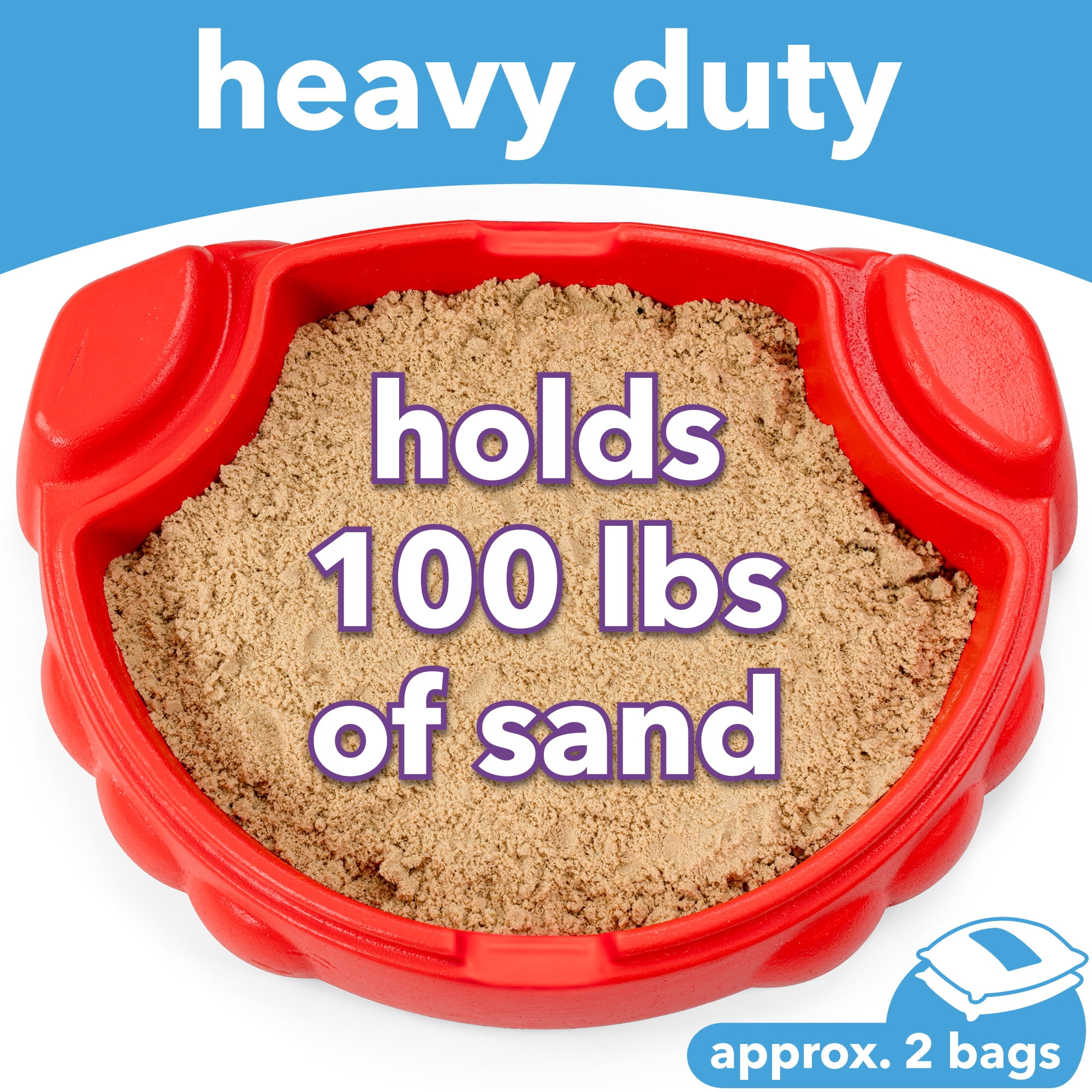 Simplay3 Coastal Crab Red Outdoor Sandbox with Cover for Kids