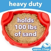 Simplay3 Coastal Crab Portable Plastic Sandbox with Cover, Hot Tamale Red