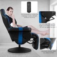 Goplus Massage Gaming Ergonomic office Reclining Swivel Racing Chair w/ Lumbar Support, Blue