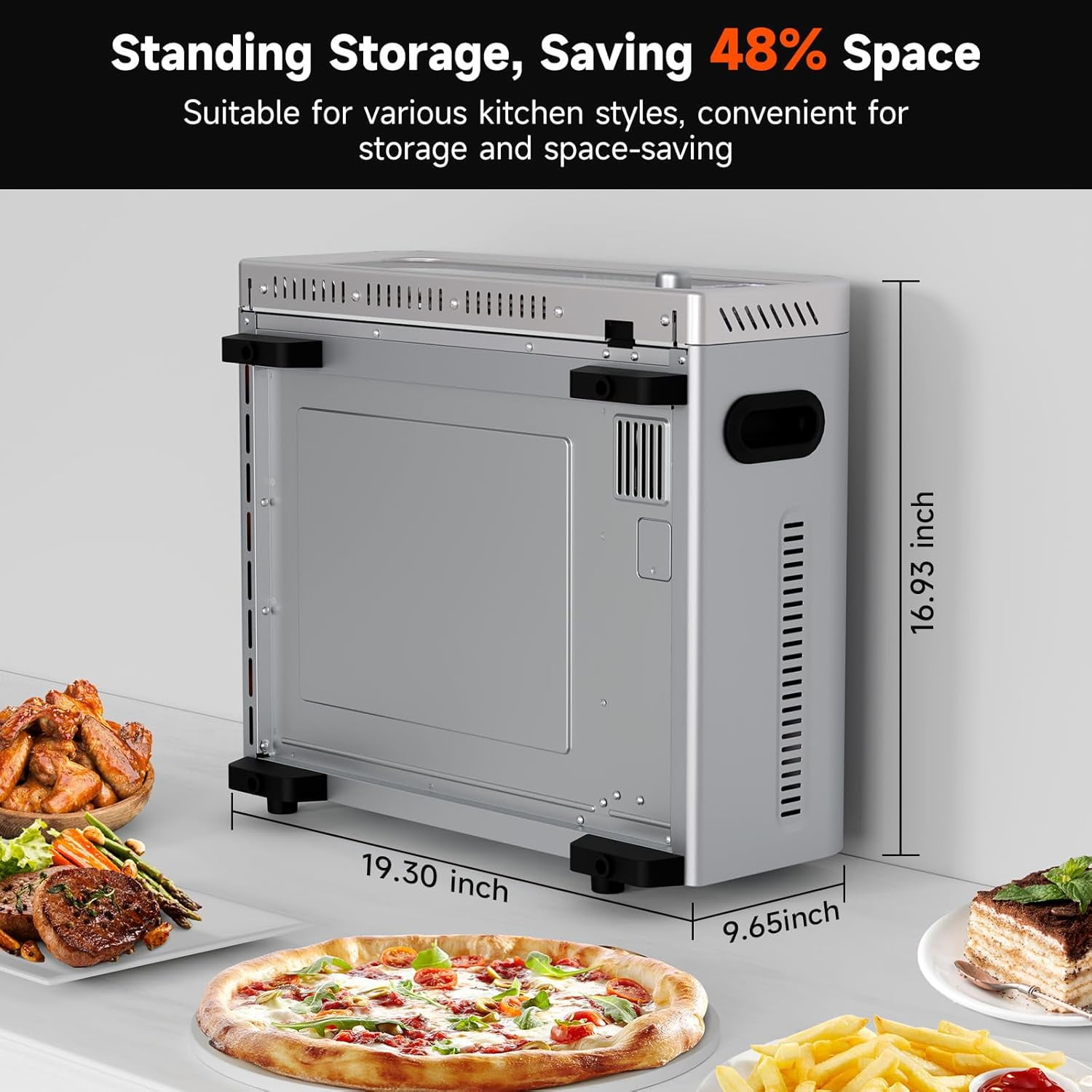 Air Fryer Toaster Oven Combo, 15-IN-1 Digital Stainless Steel Airfryer,18L Pizza Oven for 12' pizza / 9 slices, Flip Away Oven, 7 Accessories, 800°F, 3 Layer Glass Anti-scalding,1800W