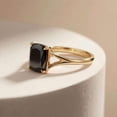 thumbnail image 2 of vylahjewellery Cushion Cut Black Moissanite Diamond Solitaire Ring for Her 14K Vermeil Yellow Gold Engagement Promise Anniversary Jewelry Gift Unique Wedding Rings, 2 of 8