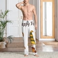 thumbnail image 2 of Sigee Happy Fall print Men's Pajama Pants Lounge Sleep Bottoms with Elastic Waistband and Pockets-Medium, 2 of 6