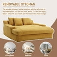 thumbnail image 4 of MOONMISS Chenille Upholstered 2-seater Deep Seat Lazy Sofa Bed with 5 Back Pillows-Yellow, 4 of 5