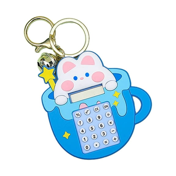 Lohuatrd Cartoon Keychain Calculator Schoolbag Pendant Adorable Appearance Battery-Operated Portable Mini Calculator Decor
