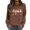 Brown, variant on Fiaer Christmas Sweatshirts for Women Funny Graphic Crew Neck Xmas Tops Long Sleeve Plus Size Cozy Fall Pullover Black S