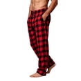 thumbnail image 4 of Mifsaly Men's Pajama Pants Plaid Lounge Sleep Pants with Pockets Drawstring Elastic Waist Relaxed Fit Sleepwear Bottoms Red,XXL, 4 of 8